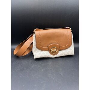 Michael Kors Bowery Cross Body Genuine Pebble Embossed Leather With MK Logo